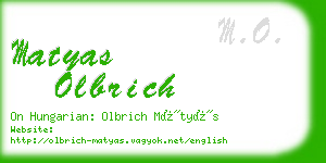 matyas olbrich business card